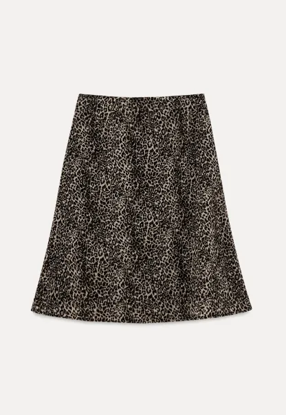 Leopard Print A Line Skirt
