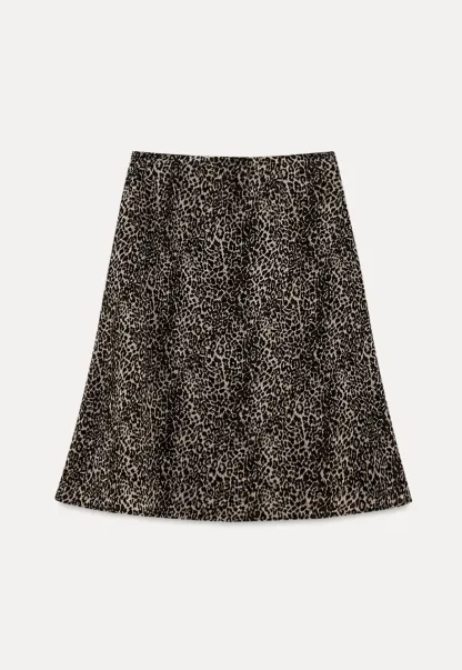 Leopard Print A Line Skirt