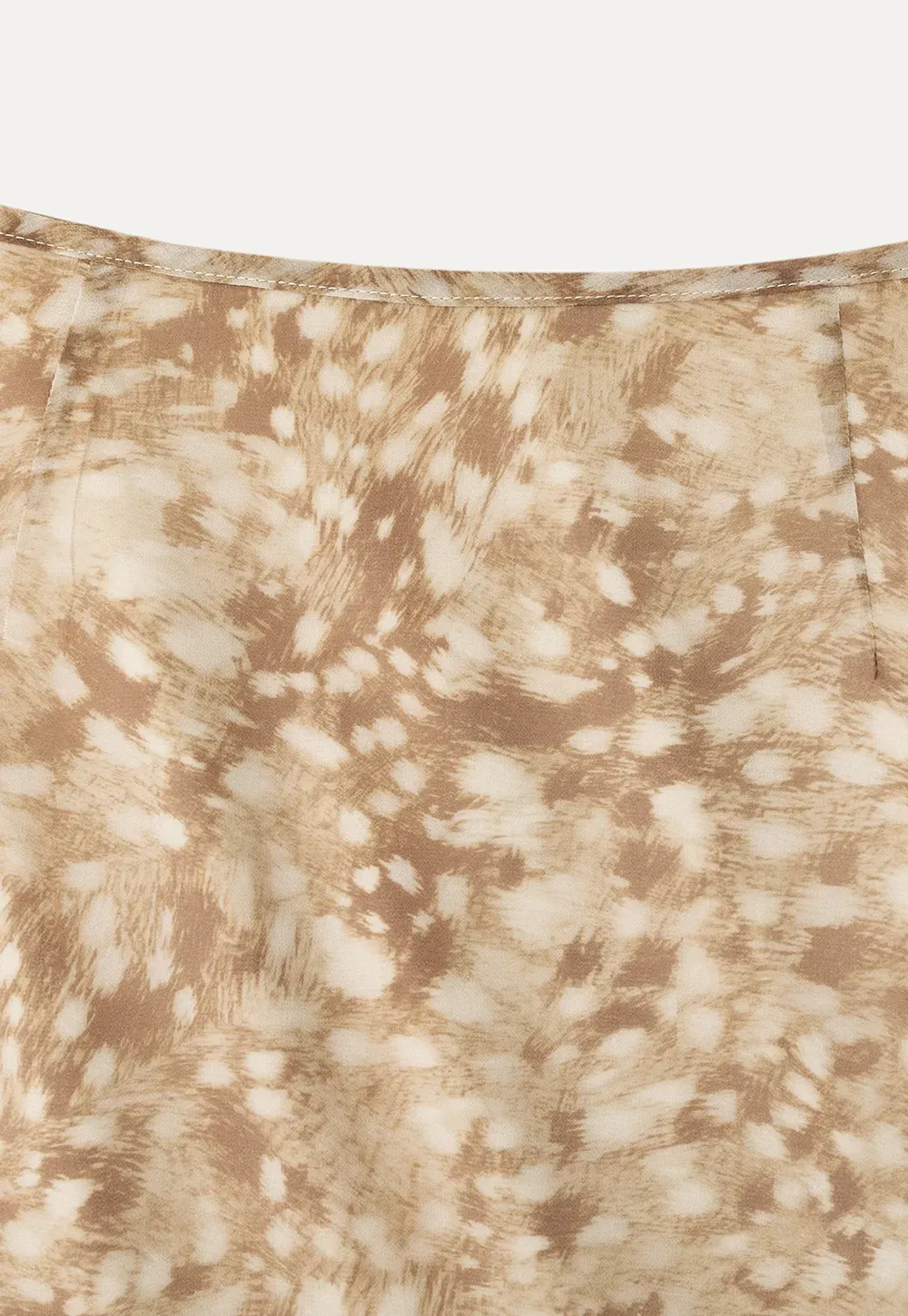 Abstract Print Flowing Midi Skirt