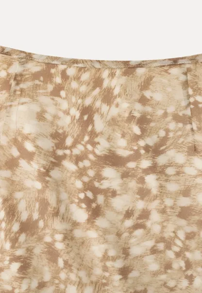Abstract Print Flowing Midi Skirt