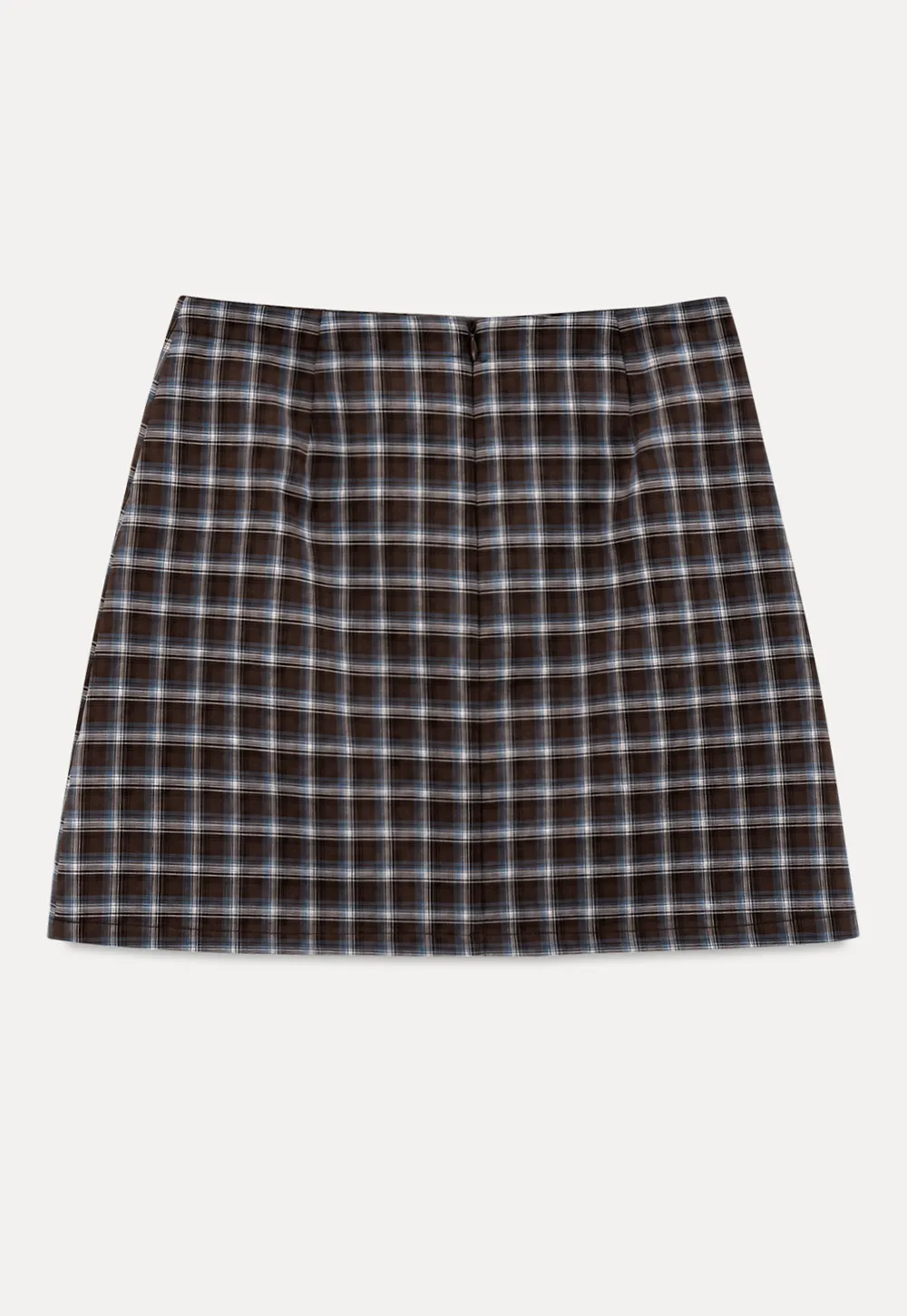 High Waist Plaid Mini Skirt with Front Button Closure