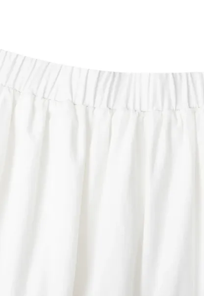 Tiered Lace Trim Midi Skirt
