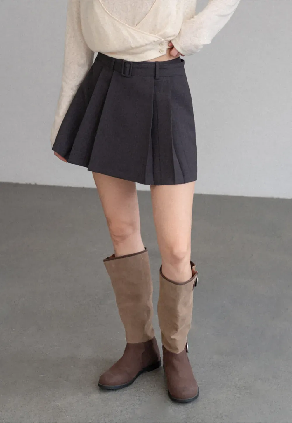 Pleated High Waist Skirt