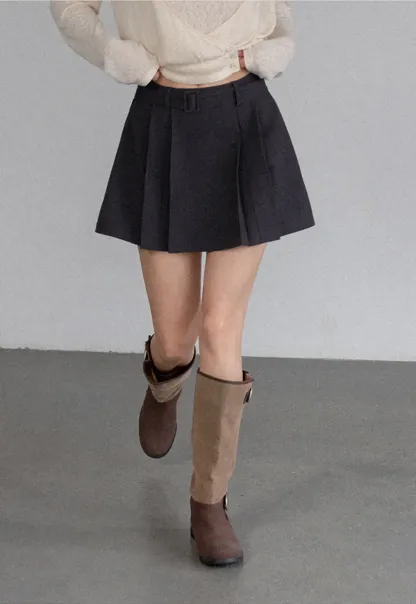 Pleated High Waist Skirt