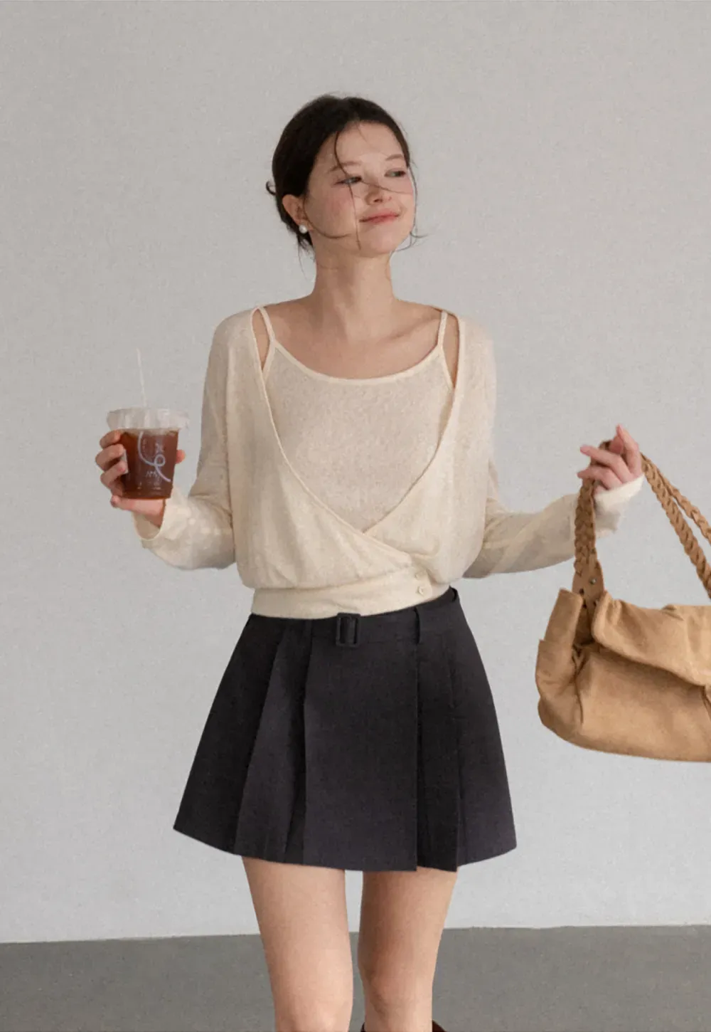 Pleated High Waist Skirt