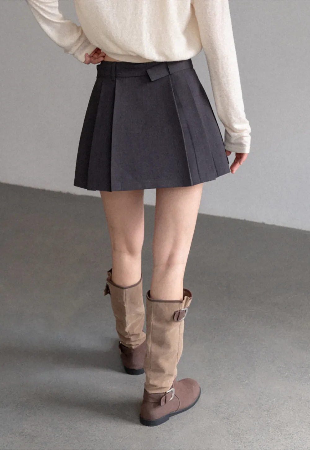 Pleated High Waist Skirt