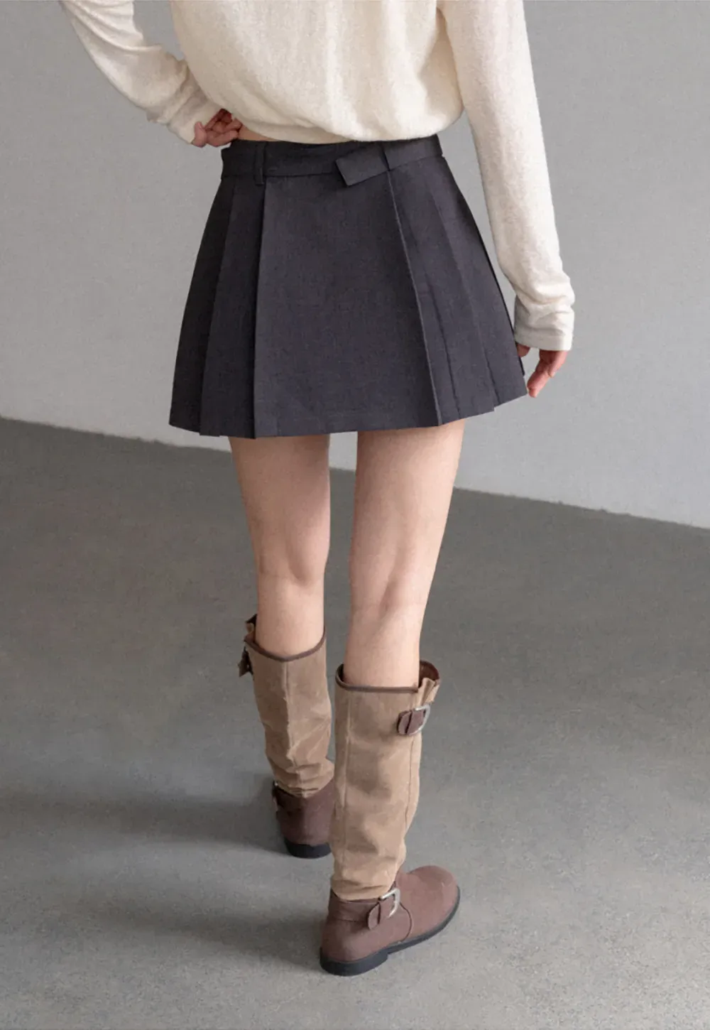 Pleated High Waist Skirt