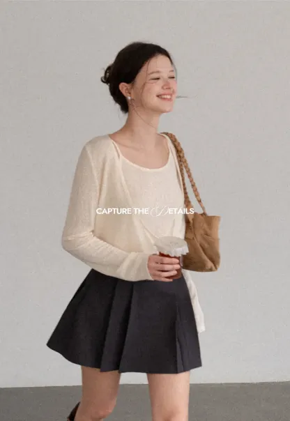 Pleated High Waist Skirt