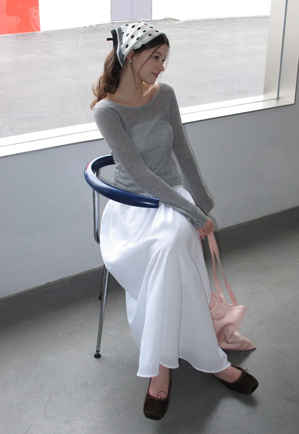 Elastic Waist Flowing Maxi Skirt