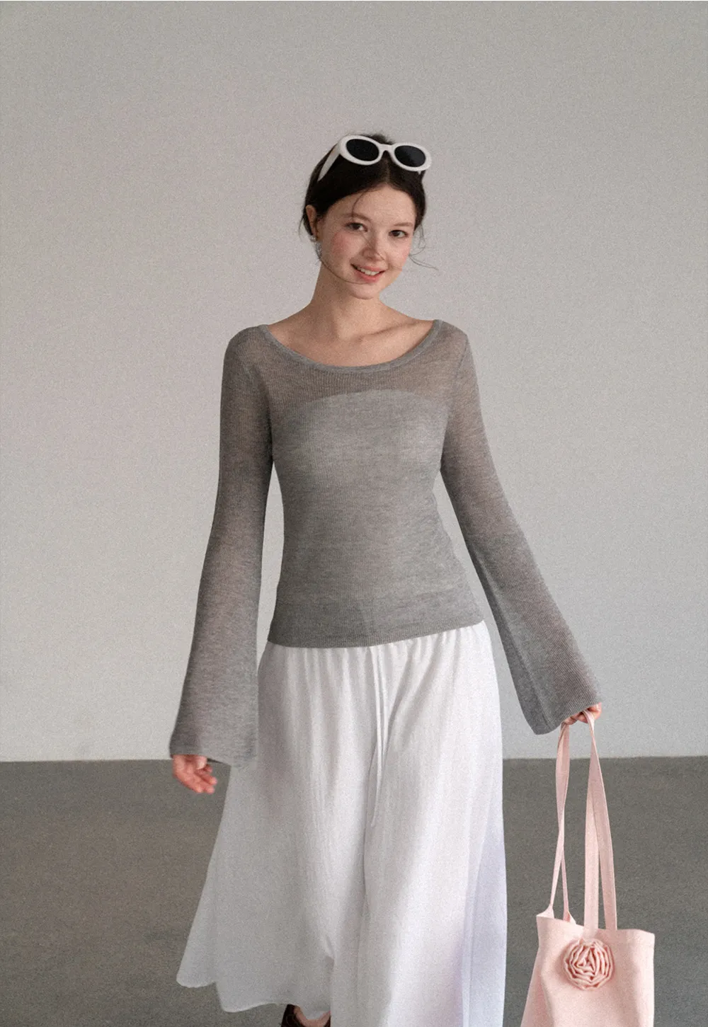 Elastic Waist Flowing Maxi Skirt