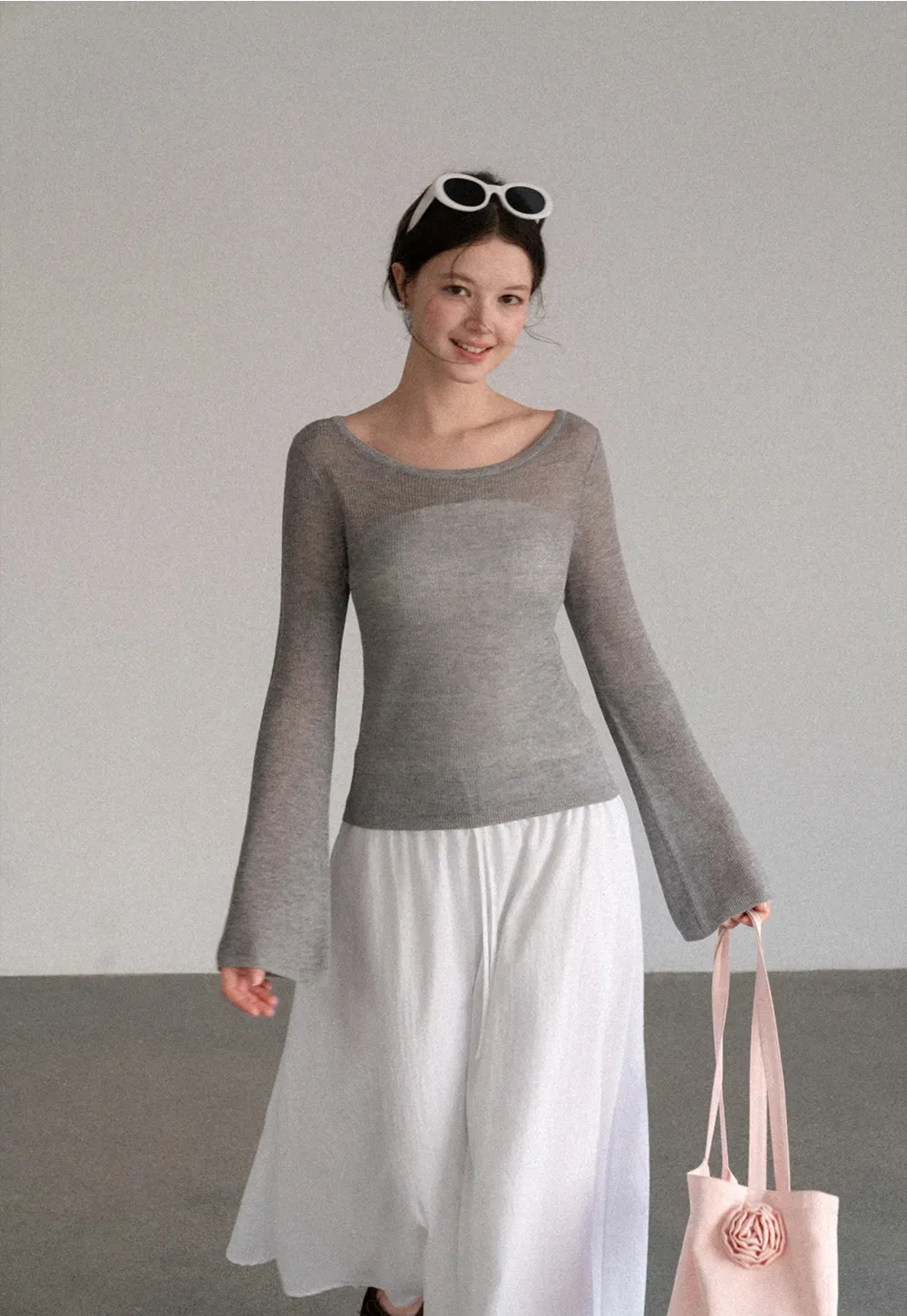 Elastic Waist Flowing Maxi Skirt
