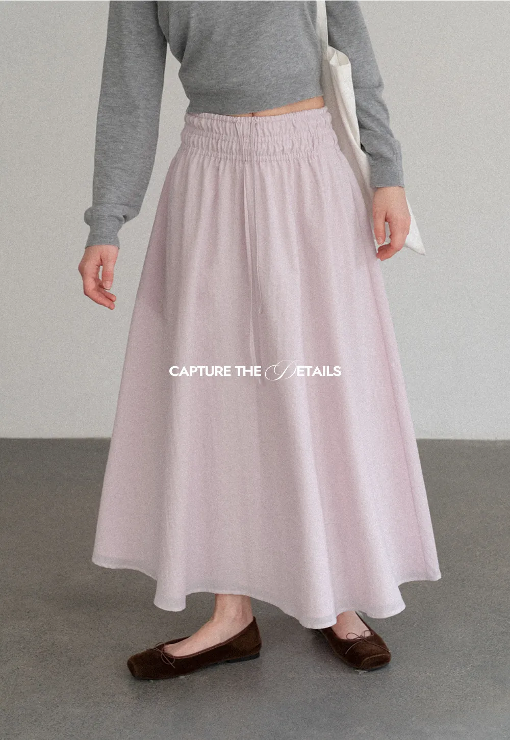 Elastic Waist Flowing Maxi Skirt