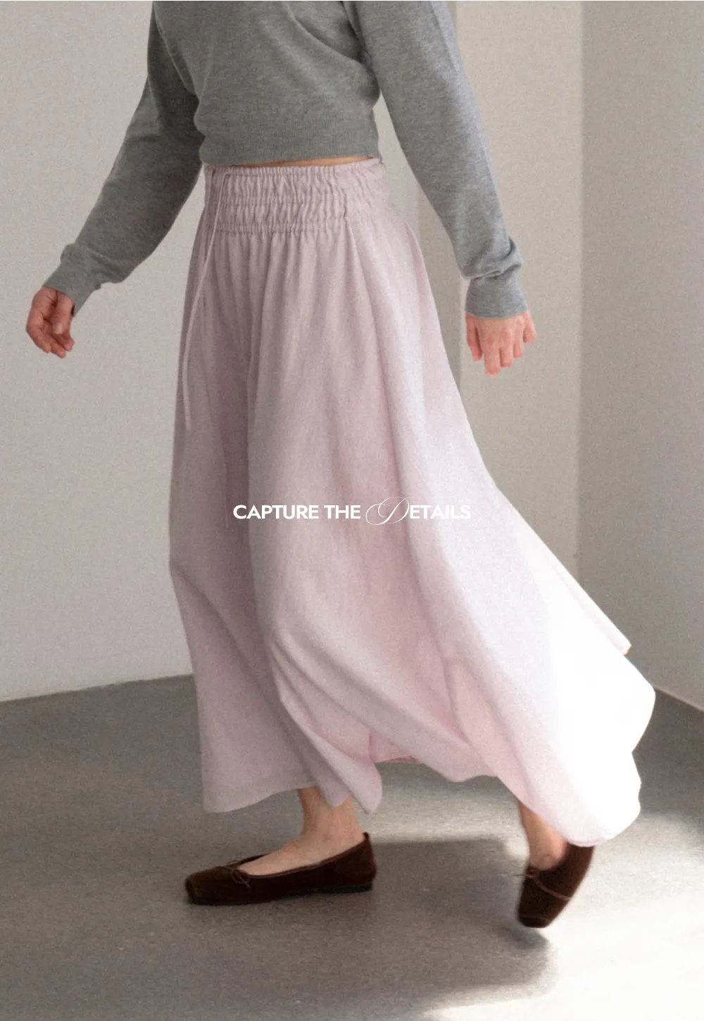 Elastic Waist Flowing Maxi Skirt