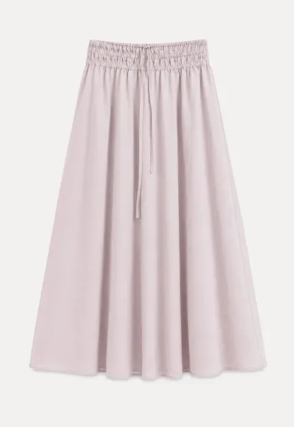 Elastic Waist Flowing Maxi Skirt
