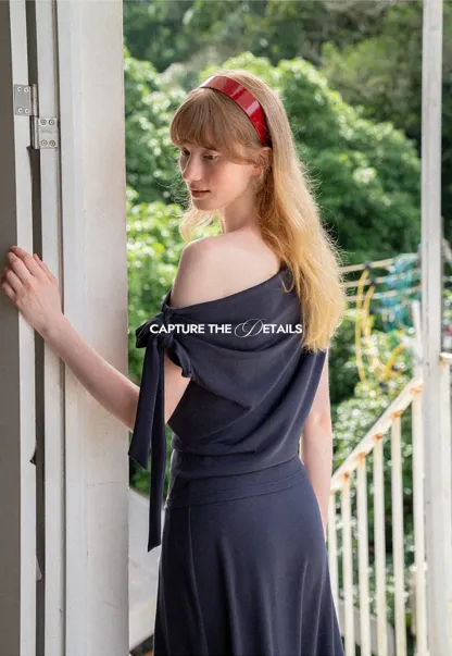 Asymmetrical One Shoulder Top and Flowing Midi Skirt