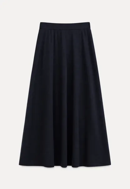 Asymmetrical One Shoulder Top and Flowing Midi Skirt