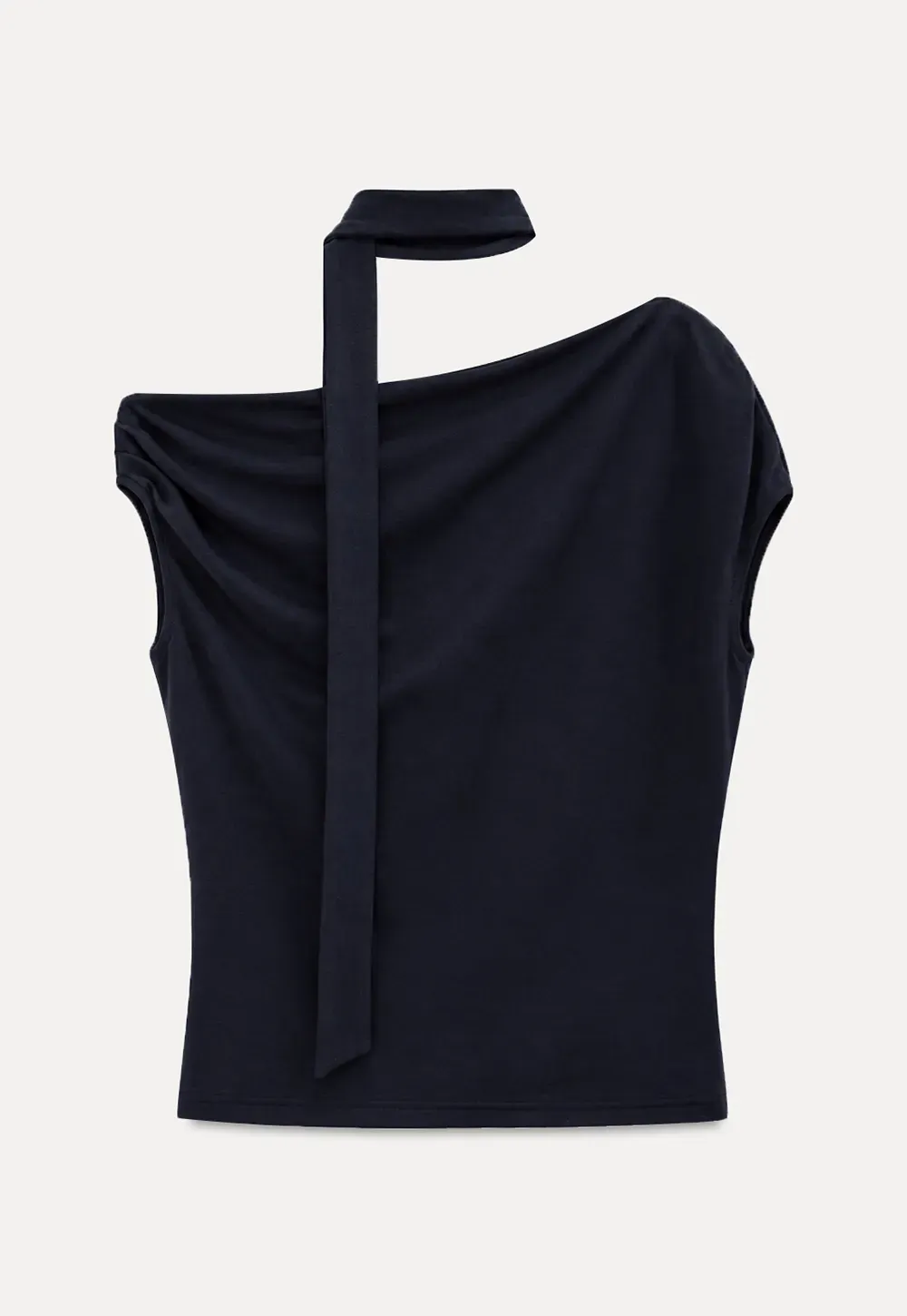 Asymmetrical One Shoulder Top and Flowing Midi Skirt