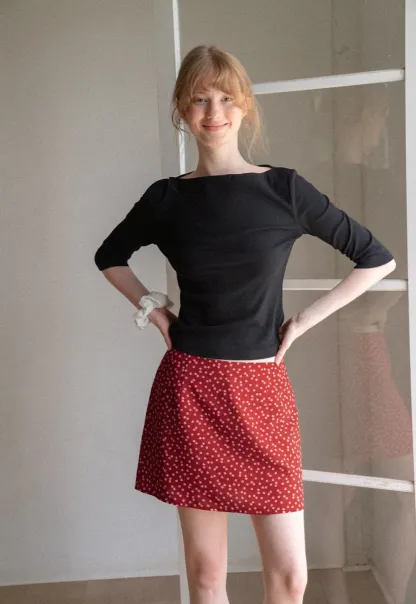 Floral Print A-Line Mini Skirt