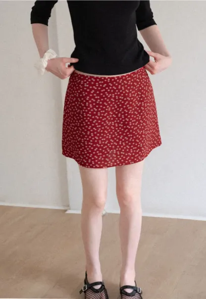 Floral Print A-Line Mini Skirt