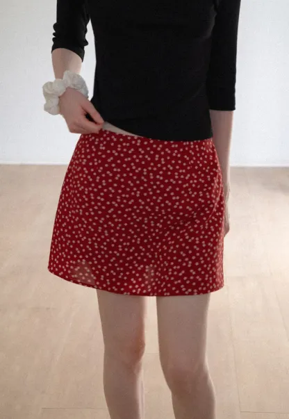 Floral Print A-Line Mini Skirt