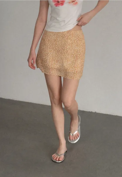 Floral Print A-Line Mini Skirt