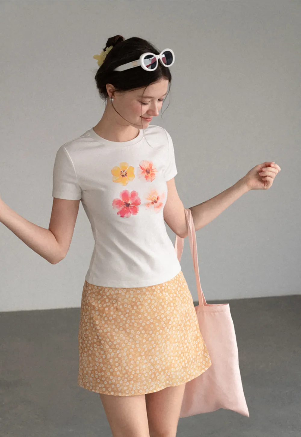 Floral Print A-Line Mini Skirt