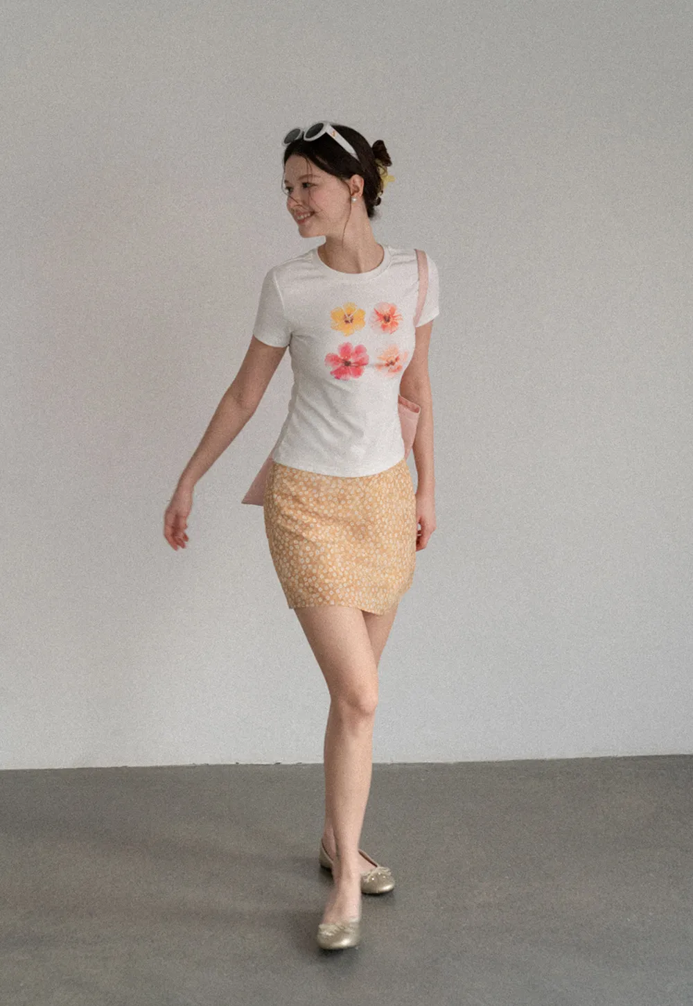 Floral Print A-Line Mini Skirt