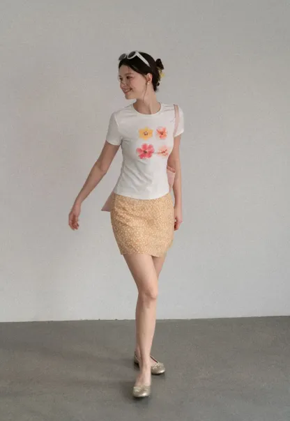 Floral Print A-Line Mini Skirt
