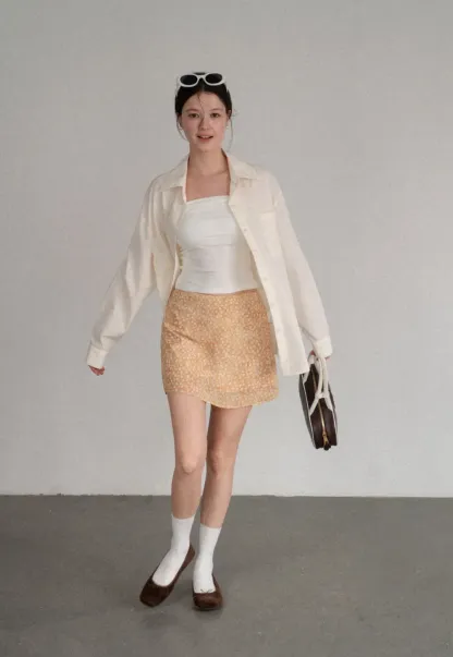 Floral Print A-Line Mini Skirt