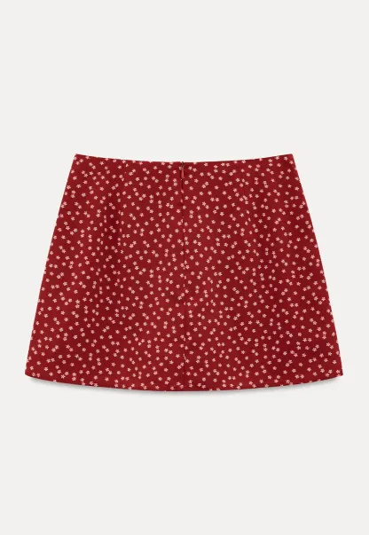 Floral Print A-Line Mini Skirt