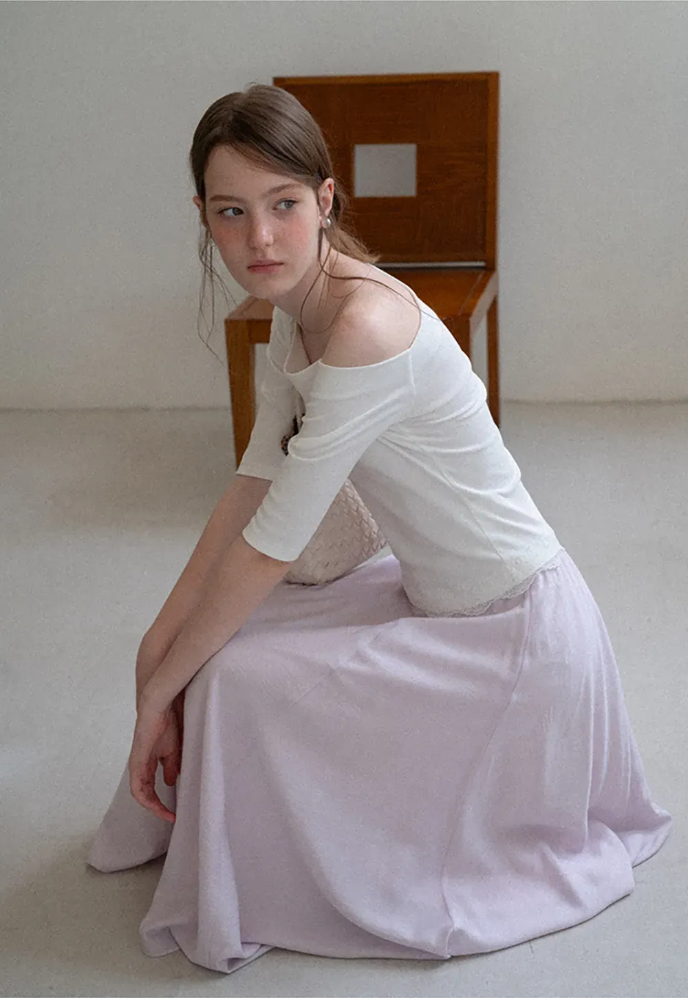 Flowy A-Line Midi Skirt with High Waist