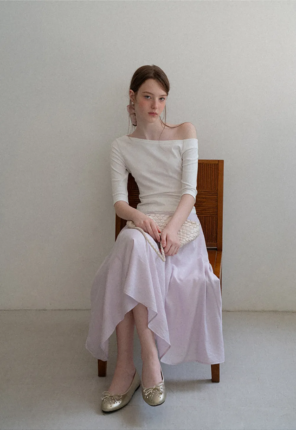 Flowy A-Line Midi Skirt with High Waist