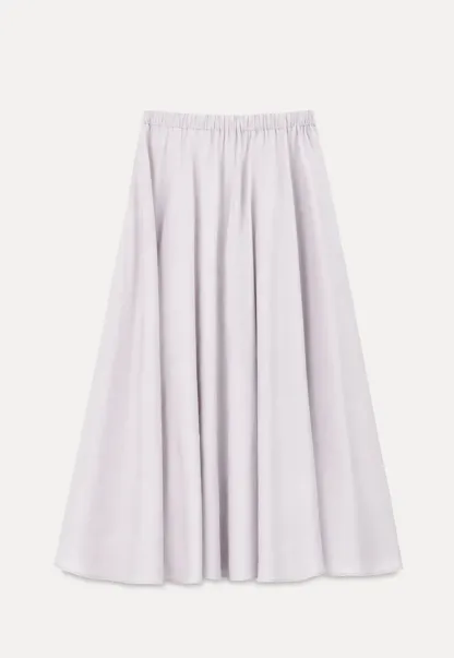 Flowy A-Line Midi Skirt with High Waist