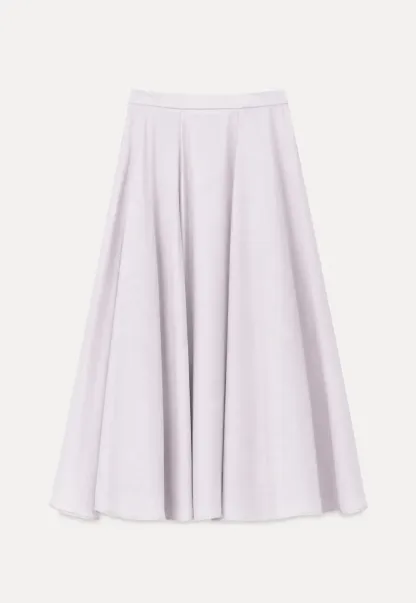Flowy A-Line Midi Skirt with High Waist
