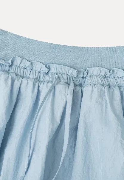 High Waist Elastic Waist Flared Skirt