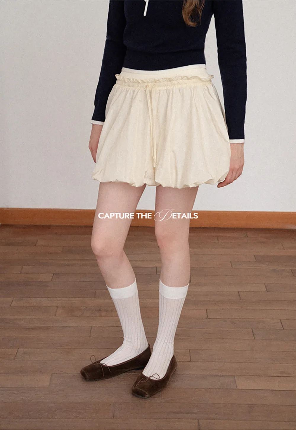 High Waist Elastic Waist Flared Skirt