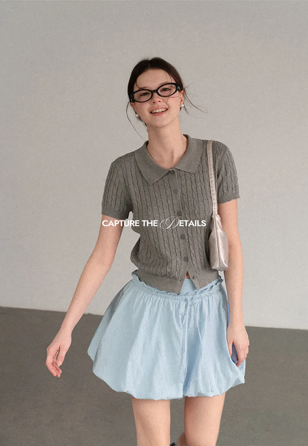 High Waist Elastic Waist Flared Skirt