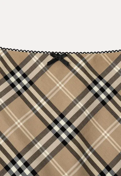 Plaid Pattern High Waist Mini Skirt