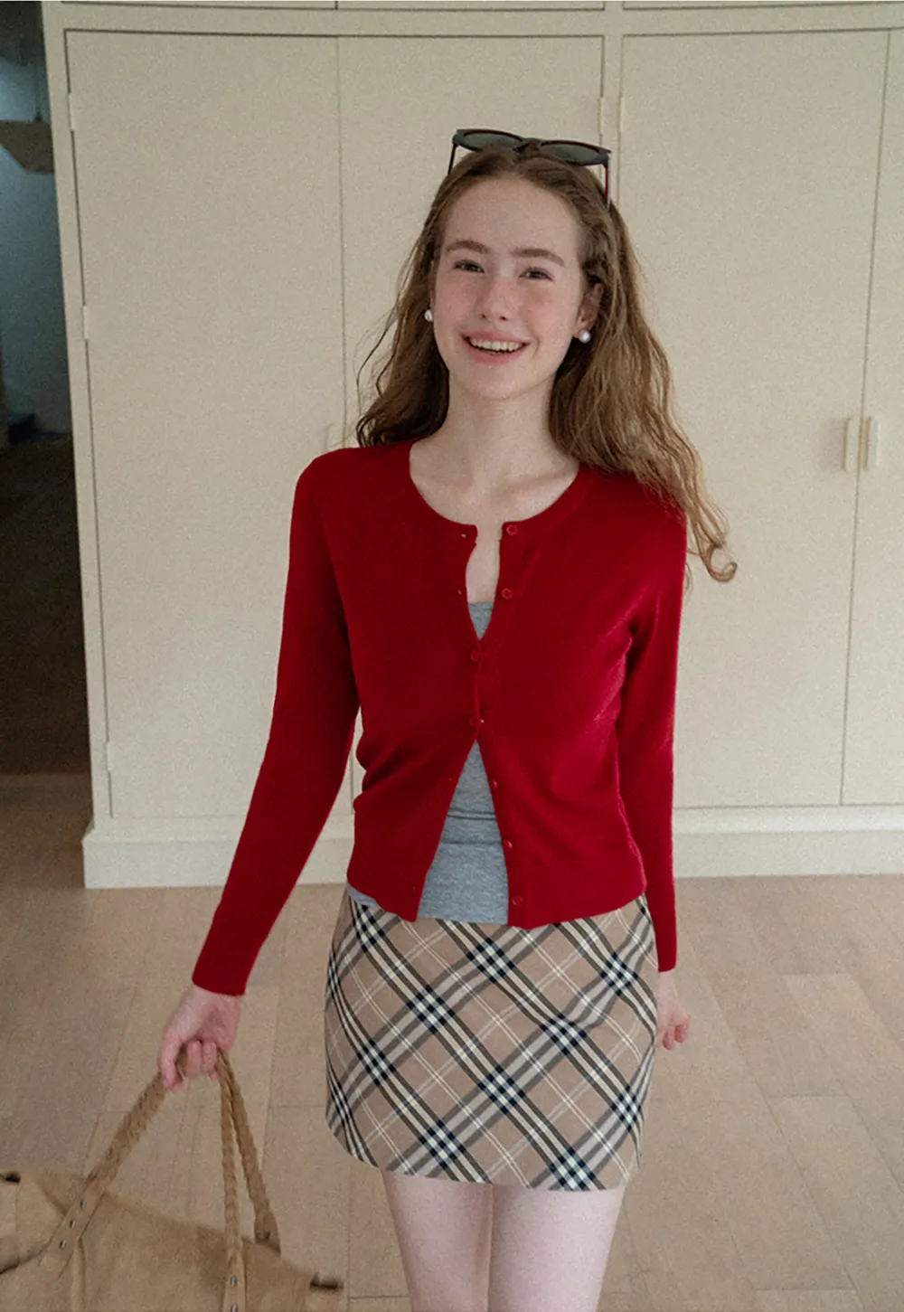 Plaid Pattern High Waist Mini Skirt