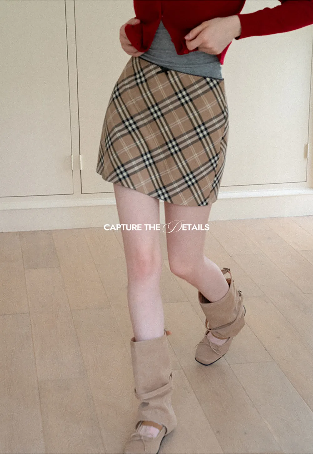 Plaid Pattern High Waist Mini Skirt