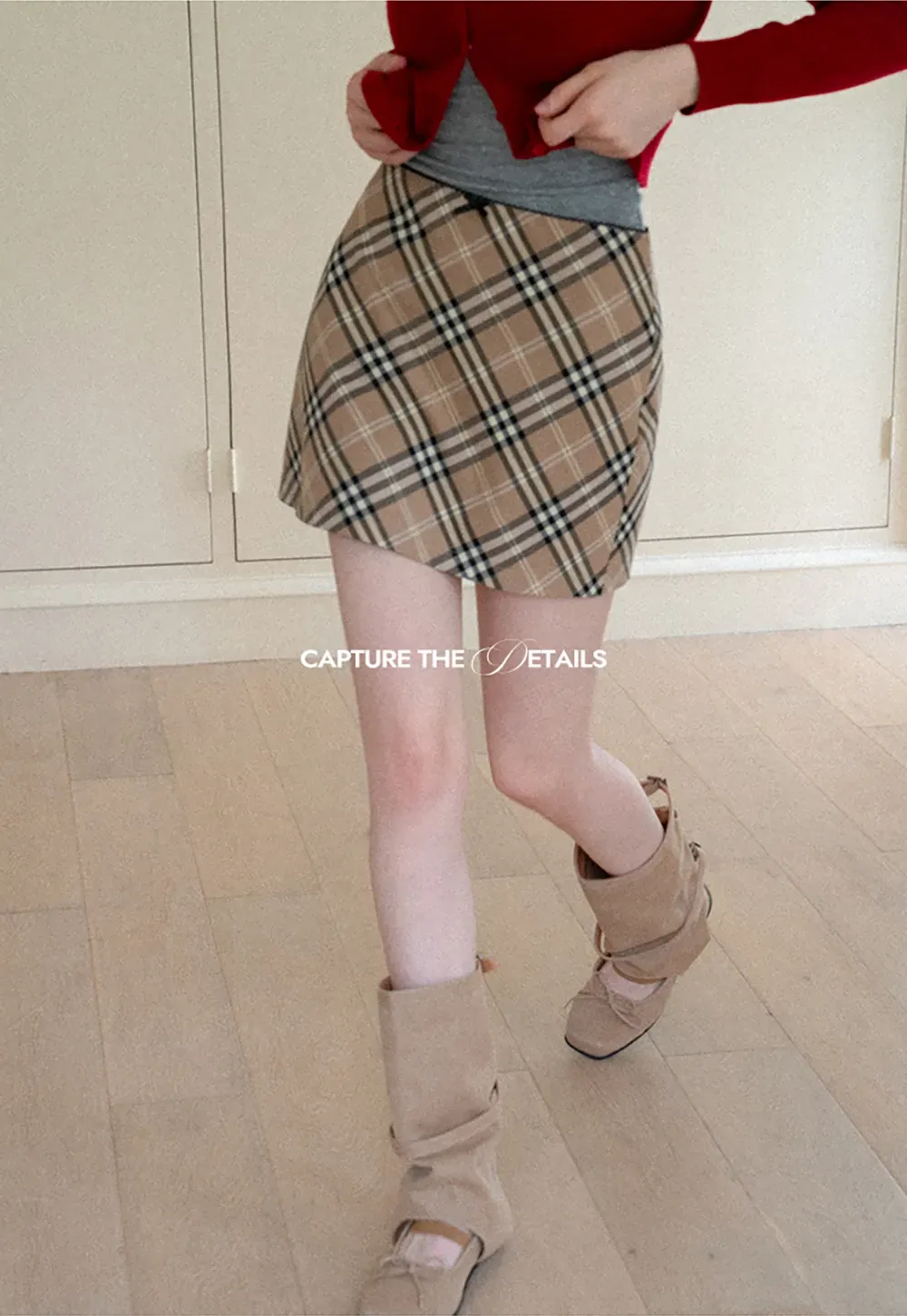 Plaid Pattern High Waist Mini Skirt