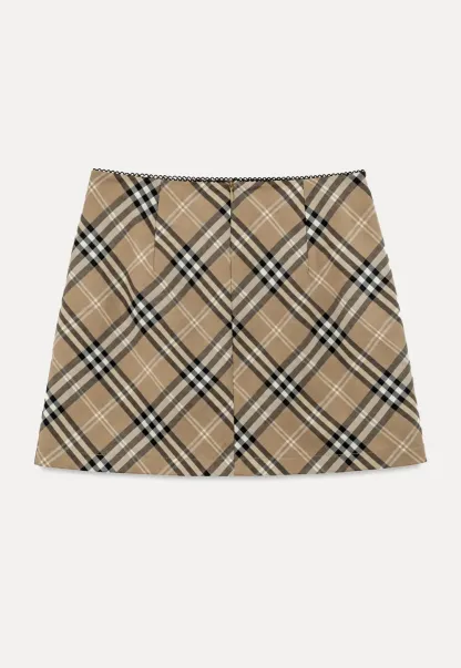 Plaid Pattern High Waist Mini Skirt
