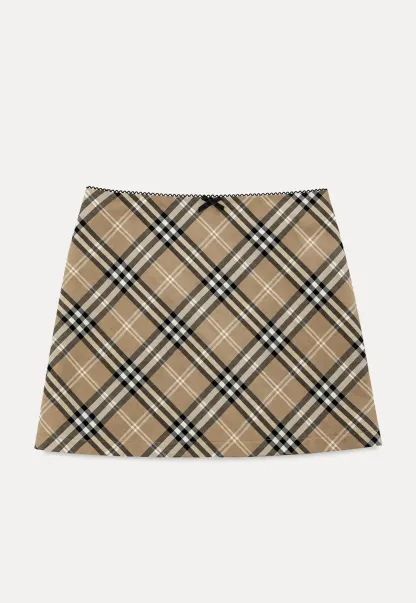 Plaid Pattern High Waist Mini Skirt