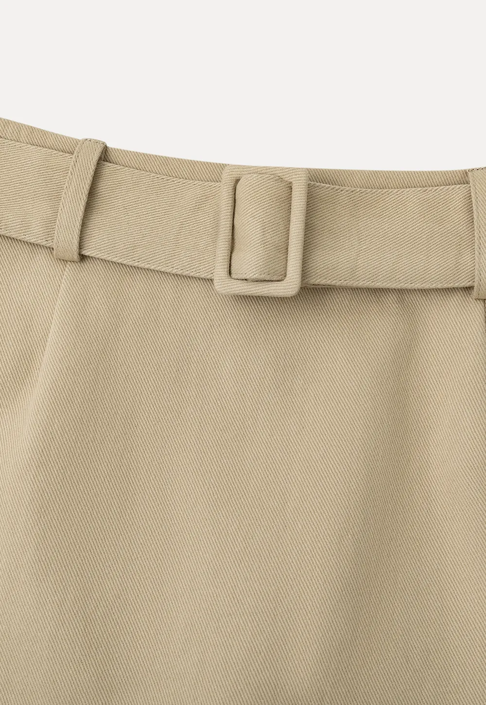 High Waist A Line Mini Skirt with Belted Waistband
