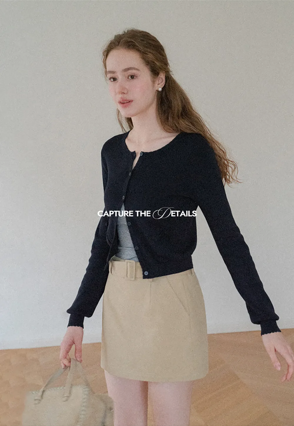 High Waist A Line Mini Skirt with Belted Waistband