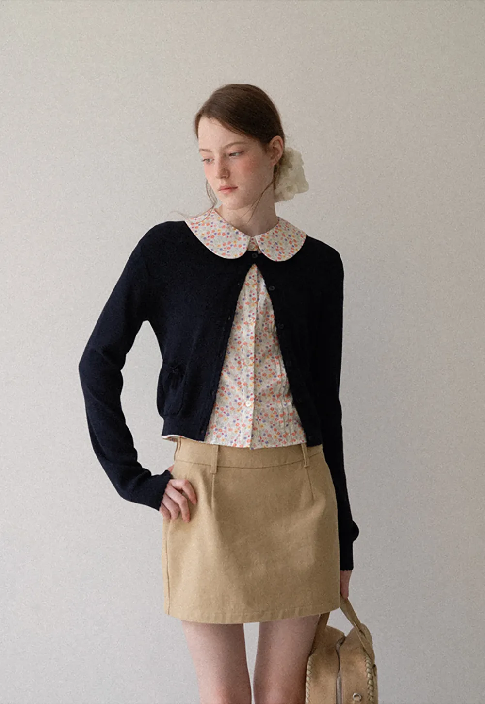 High Waist A Line Mini Skirt with Belted Waistband