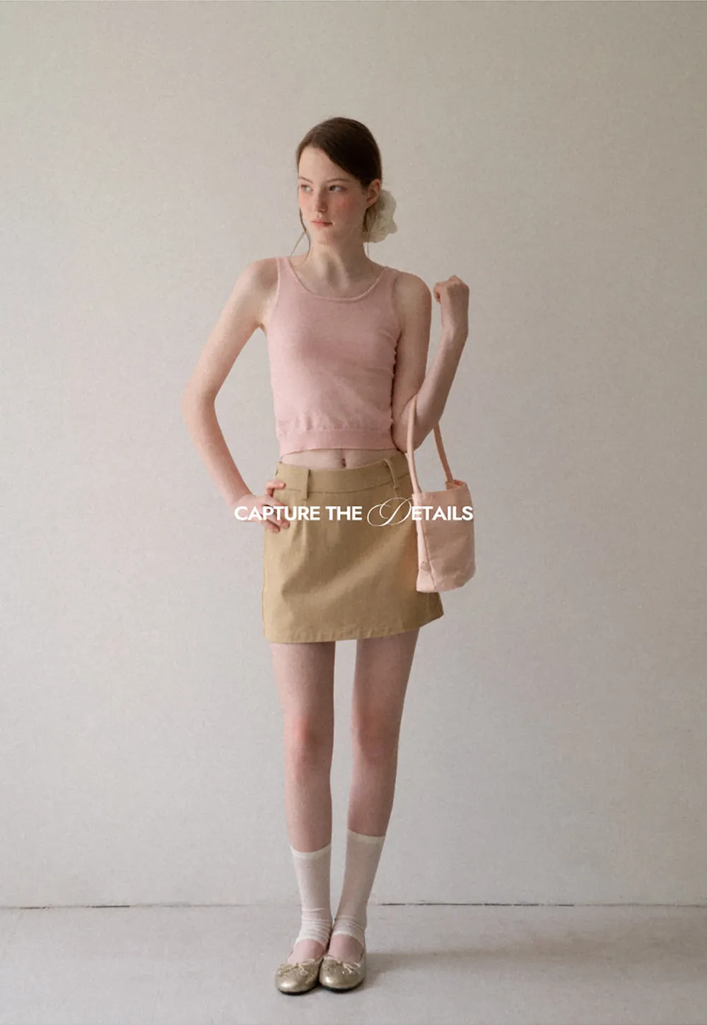 High Waist A Line Mini Skirt with Belted Waistband