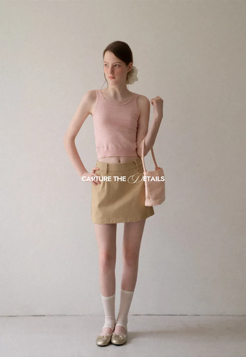 High Waist A Line Mini Skirt with Belted Waistband
