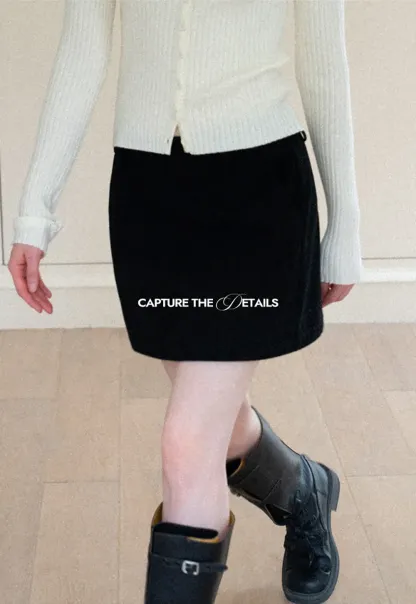 High Waist A Line Mini Skirt with Belted Waistband