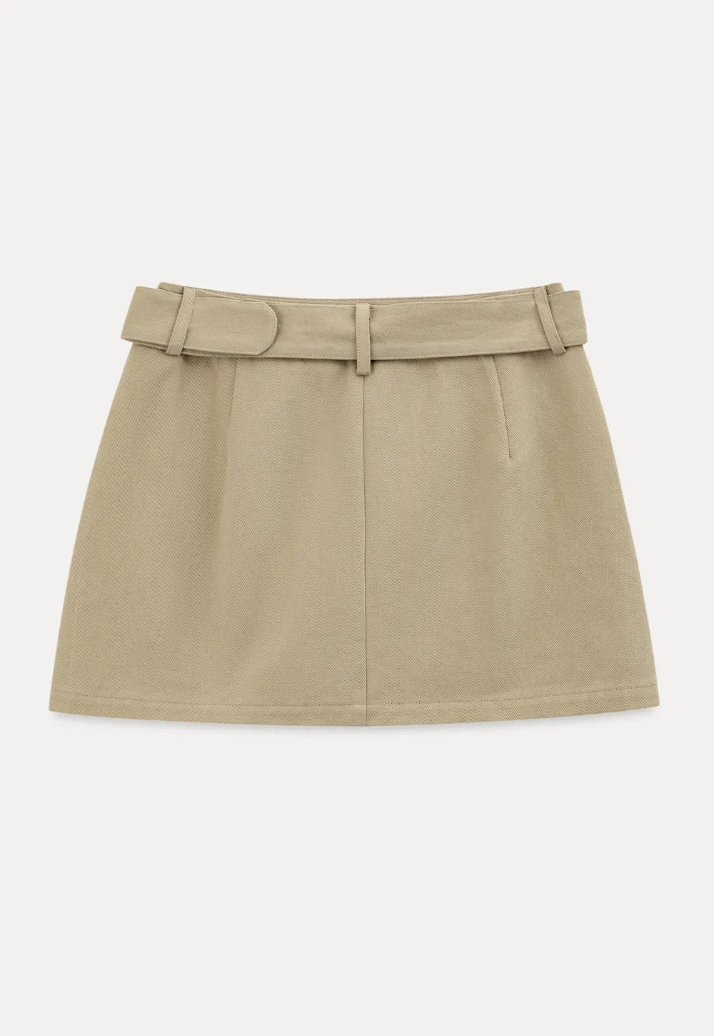 High Waist A Line Mini Skirt with Belted Waistband